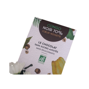 Congo Dark Chocolate 70% Cocoa Hazelnuts Heart
